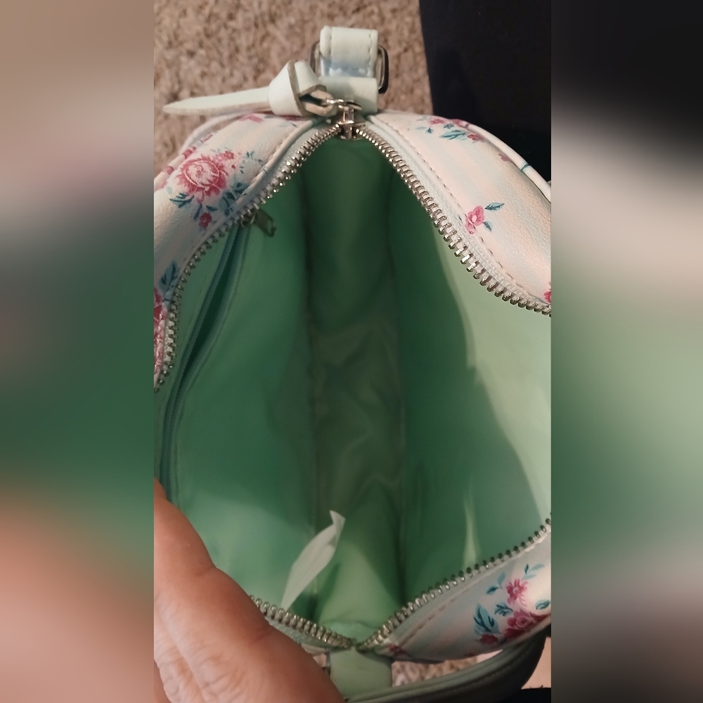 Round Floral Crossbody Bag Mint Pink Cottagecore Boutique NWOT - Picture 6 of 6